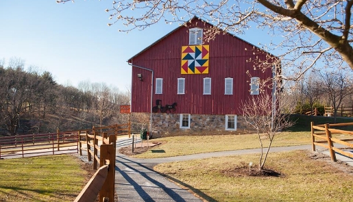 Red barn at the Carroll County Farm Museum.