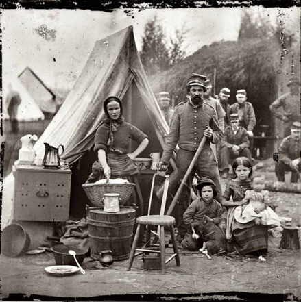 Image of a soldier and his family, undated