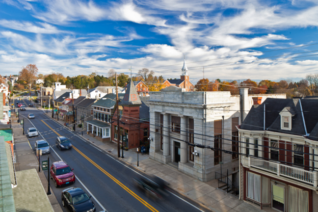 Overhead image of Main Street Middletown