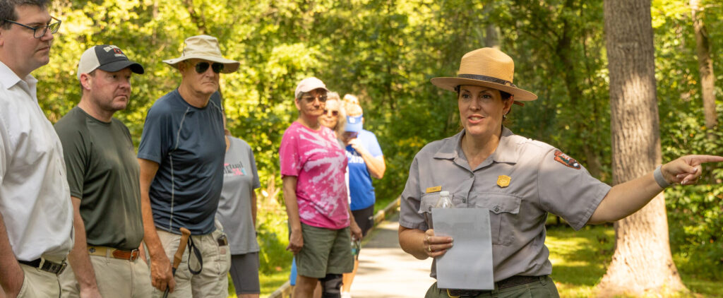 Photograph of Park Ranger Tracy Evans at the Gambrill Mill Trails