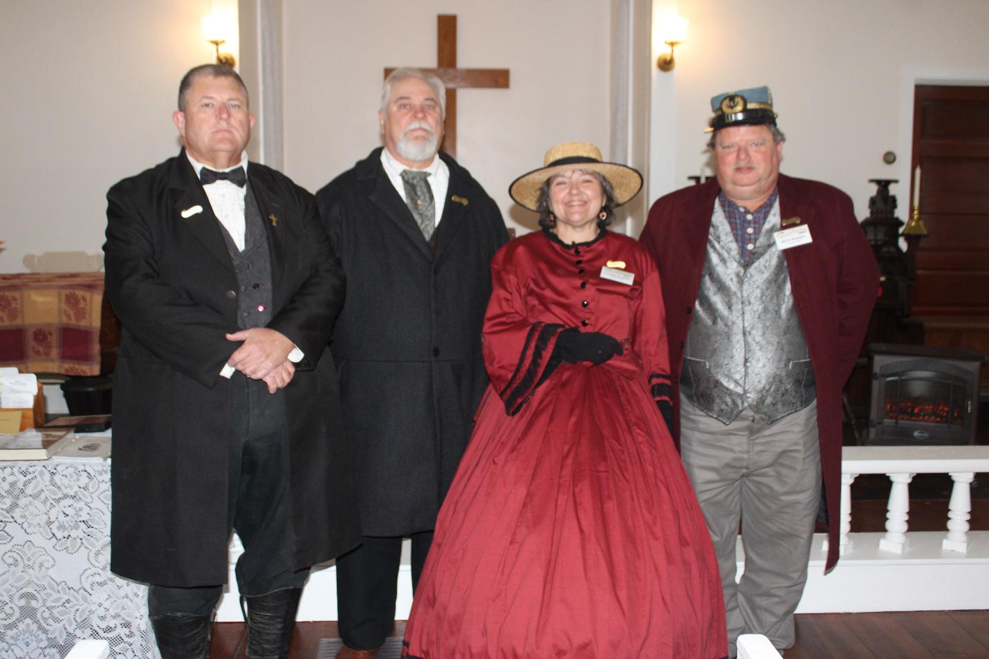 Civil War Style Church Service goers in Civil War period attire