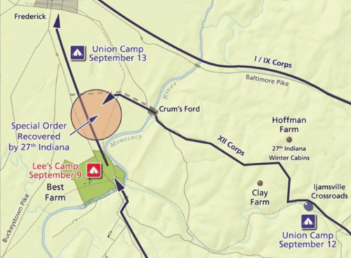 Map of the Best Farm at Monocacy National Battlefield
