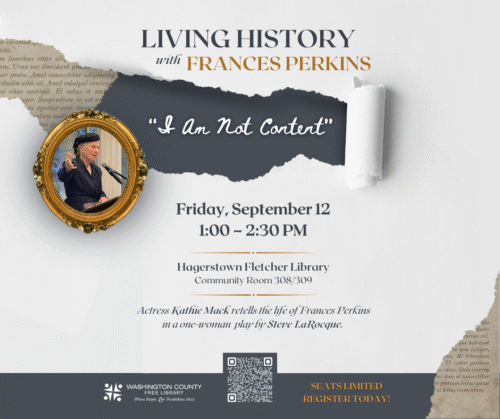 Flyer for Living History - Frances Perkins