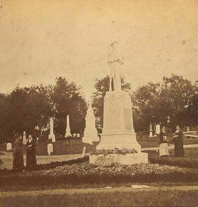 1880s photo of a Confederate Monument erected by the Ladies Monumental Association of Frederick.
