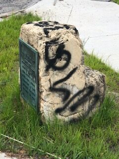 Photo of the slave auction block in Sharpsburg