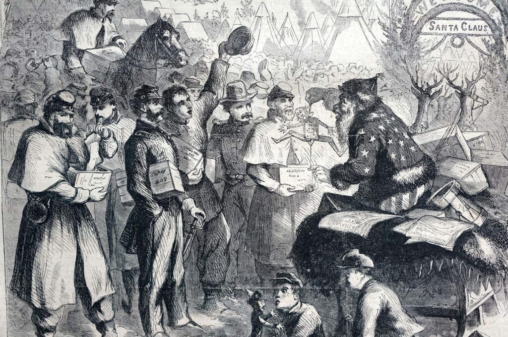 Illustration of Civil War-era Santa