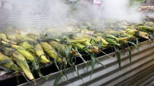 Photo of corn roasting