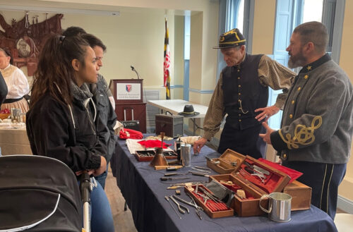 Members of the Blue and Gray Association presenting to the public