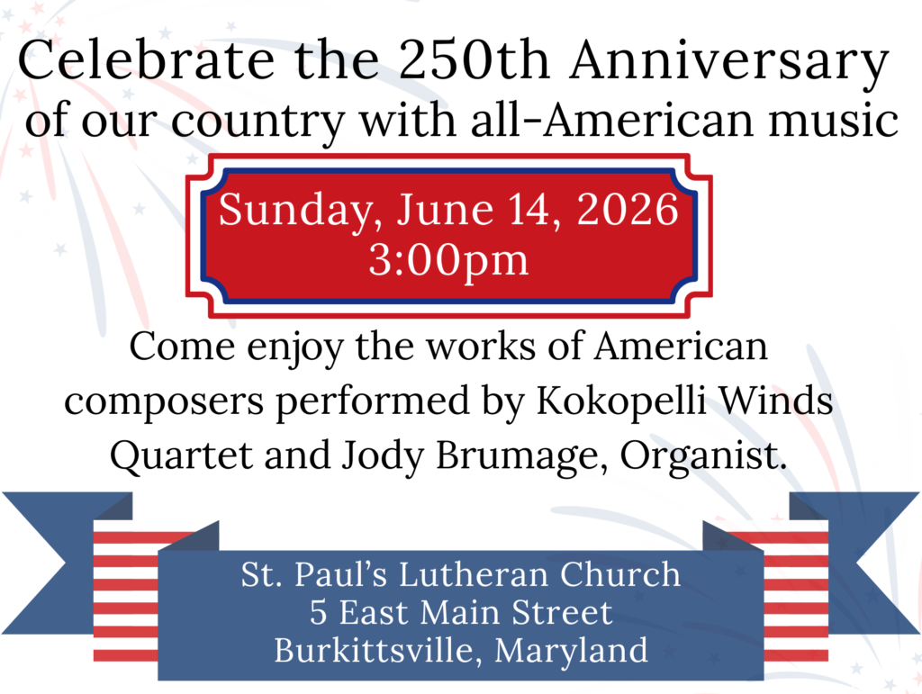 Flyer for 250th Anniversary Concert
