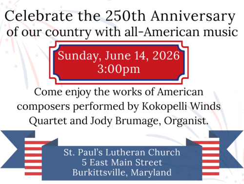 Flyer for 250th Anniversary Concert