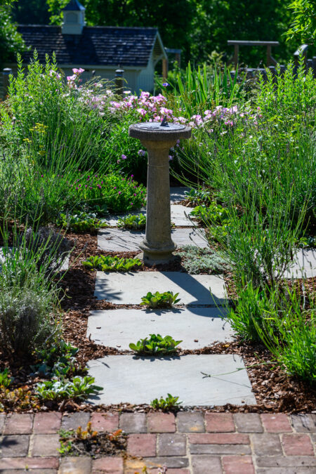 Photograph of a sundial in a garden