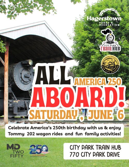 Flyer for "All Aboard" America 250 event