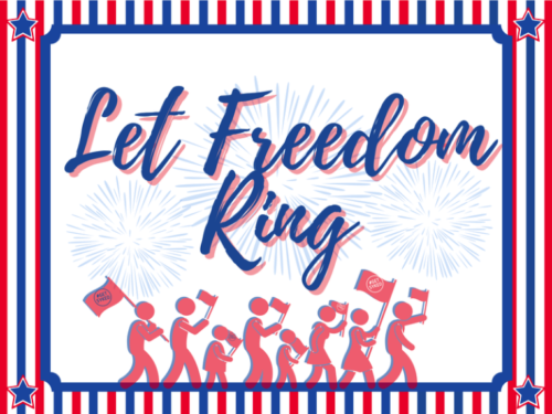 Flyer for "Let Freedom Ring" parade