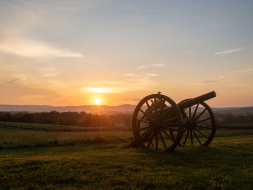 Photograph of Antietam Battlefield at sunset