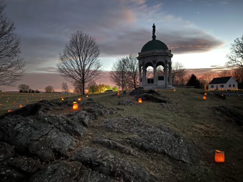 Photo of the annual Memorial Illumination at Antietam National Battlefield