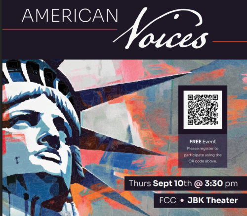 Flyer for American Voices event