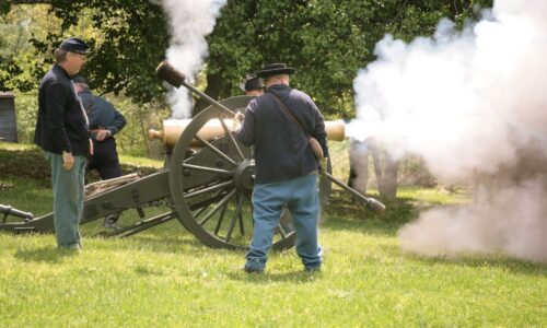 Photo of an artillery demonstration