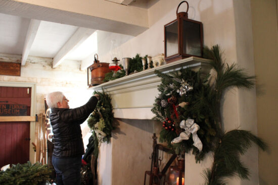 Decorations on a mantel for Museums by Candlelight